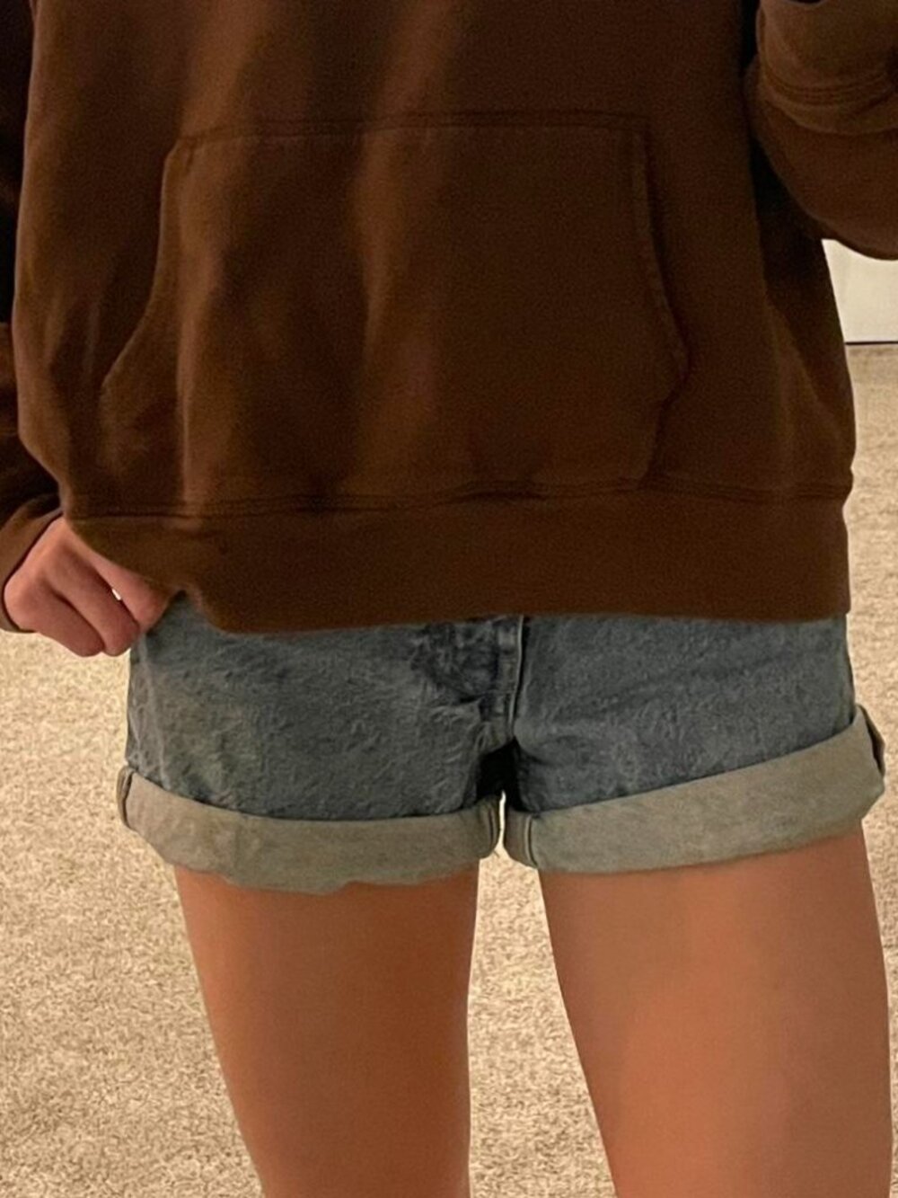 ZARA high waisted faded light blue jean shorts